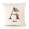 Housse de Coussin Premium Asma Lettre - Coton Canvas Fairtrade Beige Idée Cadeau Décoration Canapé