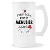 Verre à bière Menusier adoré | Chope de Bière Pinte Idée Cadeau Humour Collègue famille Homme Anniversaire Noël