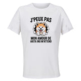 Maillot de Sport Femme Akita Inu J'peux Pas - T-Shirt Respirant Polyester Manches Courtes - Cadeau Sportive Anniversaire Noël Fête des Mères