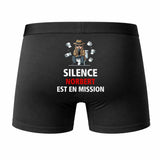 Caleçon Norbert Silence Norbert est en Mission - Humour Boxer Coton Idée Cadeau
