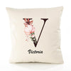 Housse de Coussin Premium Victoria Lettre - Coton Canvas Fairtrade Beige Idée Cadeau Décoration Canapé