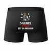 Caleçon Ethan Silence Ethan est en Mission - Humour Boxer Coton Idée Cadeau