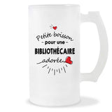 Verre à bière Bibliothécaire adorée femme | Chope de Bière Pinte Idée Cadeau Humour Collègue famille Homme Anniversaire Noël