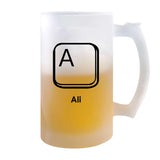 Verre à Bière Ali Lettre Clavier | Chope de Bière Pinte | Idée Cadeau Prénom Informaticien Geek Gamer Anniversaire Papa Collègue Départ Retraite Noël