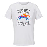 Maillot de Sport Femme Courses Hippiques C'est La Vie - T-Shirt Respirant Polyester Manches Courtes - Cadeau Sportive Anniversaire Noël Fête des Mères
