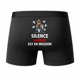 Caleçon Gabriel Silence Gabriel est en Mission - Humour Boxer Coton Idée Cadeau