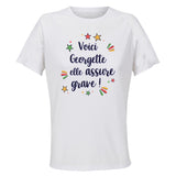 Maillot de Sport Femme Georgette Elle Assure - T-Shirt Respirant Polyester Manches Courtes - Cadeau Sportive Anniversaire Noël Fête des Mères