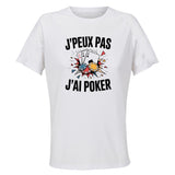 Maillot de Sport Femme Poker J'peux Pas - T-Shirt Respirant Polyester Manches Courtes - Cadeau Sportive Anniversaire Noël Fête des Mères