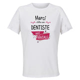 Maillot de Sport Femme pour Merci Dentiste Geniale - T-Shirt Respirant Polyester Manches Courtes - Cadeau Sportive Anniversaire Noël Fête des Mères