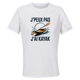 Maillot de Sport Femme Kayak J'peux Pas - T-Shirt Respirant Polyester Manches Courtes - Cadeau Sportive Anniversaire Noël Fête des Mères