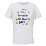 Maillot de Sport Femme Samantha Elle Assure - T-Shirt Respirant Polyester Manches Courtes - Cadeau Sportive Anniversaire Noël Fête des Mères