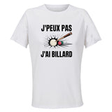 Maillot de Sport Femme Billard J'peux Pas - T-Shirt Respirant Polyester Manches Courtes - Cadeau Sportive Anniversaire Noël Fête des Mères