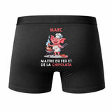 Caleçon Marc Maitre du Feu et de la Chipolata - Humour Boxer Coton Idée Cadeau BBQ