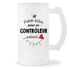Verre à bière Contrôleur adoré | Chope de Bière Pinte Idée Cadeau Humour Collègue famille Homme Anniversaire Noël