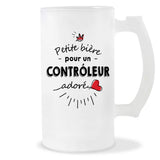 Verre à bière Contrôleur adoré | Chope de Bière Pinte Idée Cadeau Humour Collègue famille Homme Anniversaire Noël