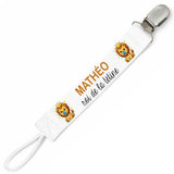 Attache tétine pour prénom Matheo – Roi de la tétine | Cadeau naissance bébé garçon personnalisé