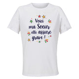 Maillot de Sport Femme Soeur Elle Assure - T-Shirt Respirant Polyester Manches Courtes - Cadeau Sportive Anniversaire Noël Fête des Mères