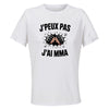 Maillot de Sport Femme MMA J'peux Pas - T-Shirt Respirant Polyester Manches Courtes - Cadeau Sportive Anniversaire Noël Fête des Mères