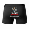Caleçon Dominique Silence Dominique est en Mission - Humour Boxer Coton Idée Cadeau