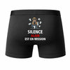 Caleçon Alain Silence Alain est en Mission - Humour Boxer Coton Idée Cadeau