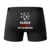 Caleçon Raphaël Silence Raphaël est en Mission - Humour Boxer Coton Idée Cadeau