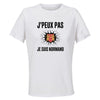 Maillot de Sport Femme Normand J'peux Pas - T-Shirt Respirant Polyester Manches Courtes - Cadeau Sportive Anniversaire Noël Fête des Mères