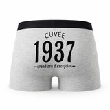 Caleçon Millésime 1937 - Humour Boxer Gris Idée Cadeau Anniversaire
