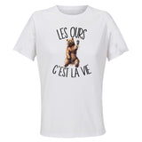 Maillot de Sport Femme Ours C'est La Vie - T-Shirt Respirant Polyester Manches Courtes - Cadeau Sportive Anniversaire Noël Fête des Mères