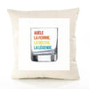 Housse de Coussin Premium Adèle la Déesse la Légende - Coton Canvas Fairtrade Beige Idée Cadeau Décoration Canapé