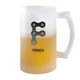 Verre à Bière Franco Lettre | Chope de Bière Pinte | Idée Cadeau Prénom Anniversaire Papa Collègue Départ Retraite Noël