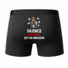 Caleçon Michael Silence Michael est en Mission - Humour Boxer Coton Idée Cadeau