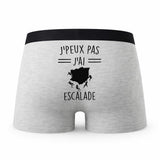 Caleçon Escalade 2 - Humour Boxer Gris Idée Cadeau Passion