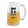 Verre à Bière Gilbert Lettre Chaine | Chope de Bière Pinte | Idée Cadeau Prénom Motard Biker Mob Anniversaire Papa Collègue Départ Retraite Noël
