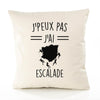 Housse de Coussin Premium Escalade 2 Version Blanc - Coton Canvas Fairtrade Beige Idée Cadeau Décoration Canapé