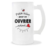 Verre à bière Ouvrier adoré | Chope de Bière Pinte Idée Cadeau Humour Collègue famille Homme Anniversaire Noël