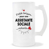 Verre à bière Assistante sociale adorée femme | Chope de Bière Pinte Idée Cadeau Humour Collègue famille Homme Anniversaire Noël