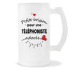 Verre à bière Téléphoniste adorée femme | Chope de Bière Pinte Idée Cadeau Humour Collègue famille Homme Anniversaire Noël