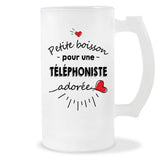 Verre à bière Téléphoniste adorée femme | Chope de Bière Pinte Idée Cadeau Humour Collègue famille Homme Anniversaire Noël