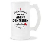 Verre à bière Agent d'entretien adorée femme | Chope de Bière Pinte Idée Cadeau Humour Collègue famille Homme Anniversaire Noël