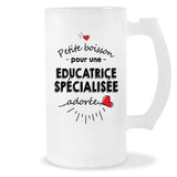 Verre à bière Éducatrice spécialisée adorée femme | Chope de Bière Pinte Idée Cadeau Humour Collègue famille Homme Anniversaire Noël