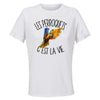 Maillot de Sport Femme Perroquet C'est La Vie - T-Shirt Respirant Polyester Manches Courtes - Cadeau Sportive Anniversaire Noël Fête des Mères