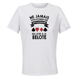Maillot de Sport Femme Belote Copie 4 Septuagenaire - T-Shirt Respirant Polyester Manches Courtes - Cadeau Sportive Anniversaire Noël Fête des Mères