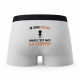 Caleçon Petite Cheffe - Humour Boxer Gris Idée Cadeau