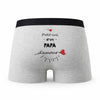 Caleçon Papa d'amour - Humour Boxer Gris Idée Cadeau