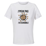 Maillot de Sport Femme Scrabble J'peux Pas - T-Shirt Respirant Polyester Manches Courtes - Cadeau Sportive Anniversaire Noël Fête des Mères