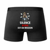 Caleçon Robin Silence Robin est en Mission - Humour Boxer Coton Idée Cadeau