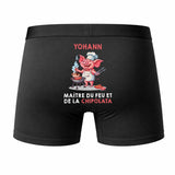 Caleçon Yohann Maitre du Feu et de la Chipolata - Humour Boxer Coton Idée Cadeau BBQ