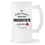 Verre à bière Urgentiste adorée femme | Chope de Bière Pinte Idée Cadeau Humour Collègue famille Homme Anniversaire Noël