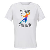 Maillot de Sport Femme Hand C'est La Vie - T-Shirt Respirant Polyester Manches Courtes - Cadeau Sportive Anniversaire Noël Fête des Mères