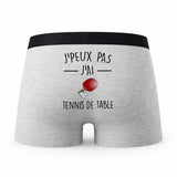 Caleçon J_Peux Pas Tennis De Table - Humour Boxer Gris Idée Cadeau Passion